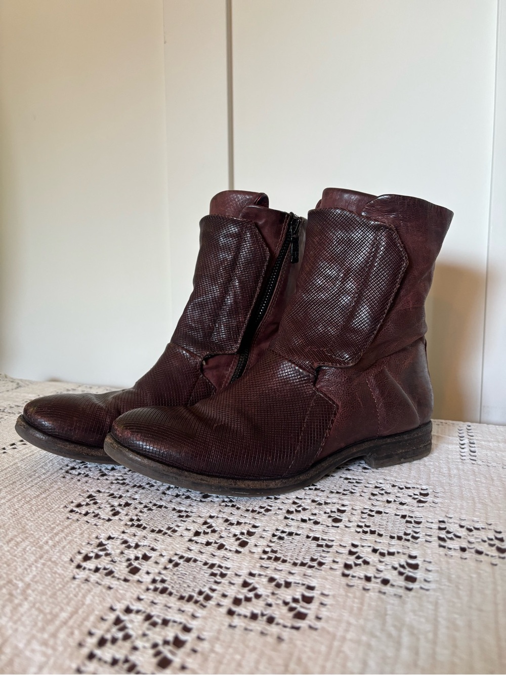 A.S.98 Women's Burgundy Leather Boots